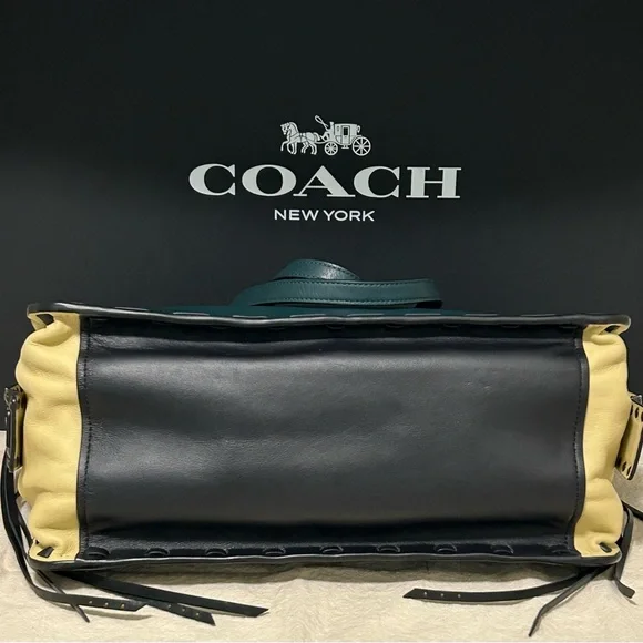COACH Dreamer 34 ColorBlock Whipstitch Shoulder Bag in Evergreen - Picture 8 of 15